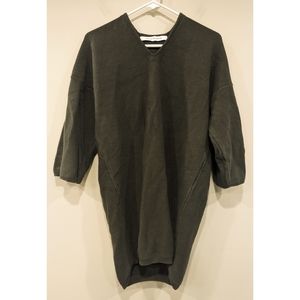 Uniqlo and Lemaire Green Knit Cotton V-Neck Top Size Medium